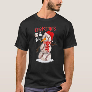 Xmas Santa Hat Golf Snowman Christmas In July T-Shirt