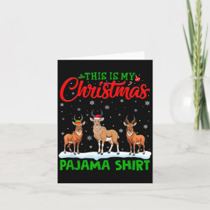 Xmas Santa Hat Reindeer Antelope Christmas Pajama Card
