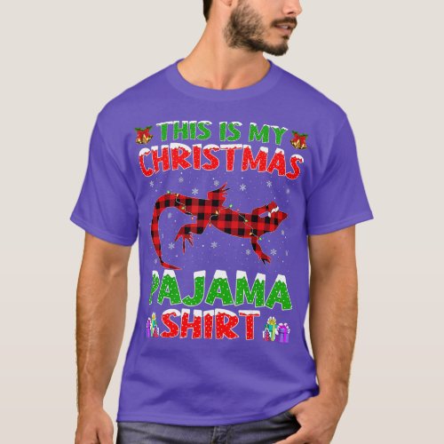 Xmas Santa Hat This Is My Lizard Christmas Pajama  T_Shirt