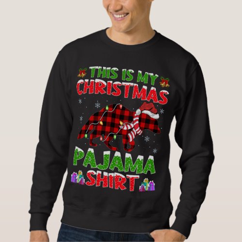 Xmas Santa Hat This Is My Raccoon Christmas Pajama Sweatshirt