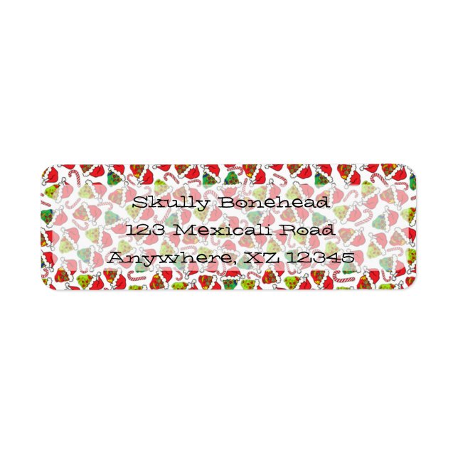 Xmas Santa Sugar Skulls Label (Front)