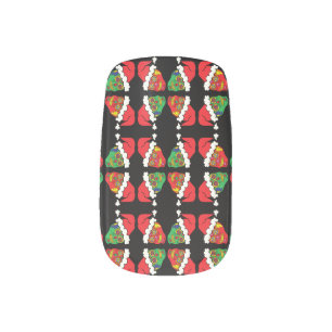 Xmas Santa Sugar Skulls Minx Nail Art