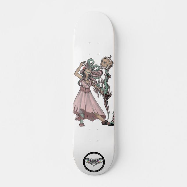 Xmas Santa witch painting Skateboard (Front)