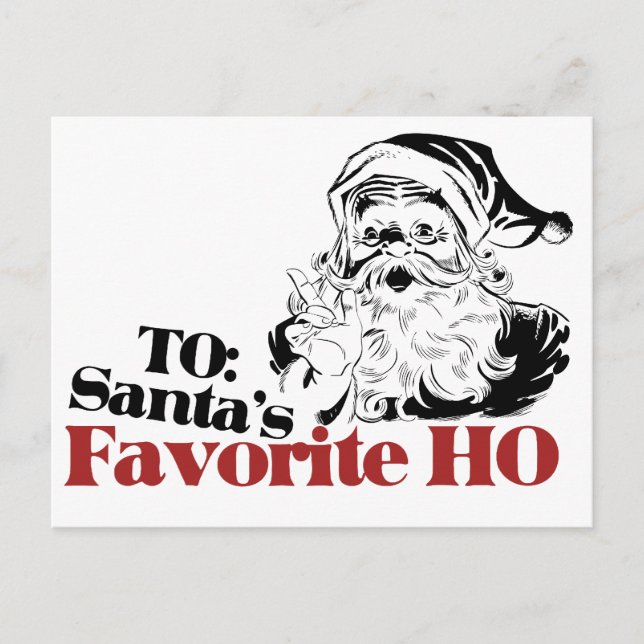 XMAS Santas Favorite HO Holiday Postcard (Front)