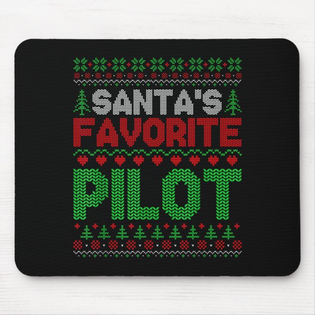 Xmas Santa's Favorite Lot Funny Ugly Christmas Swe Mouse Pad (Front)