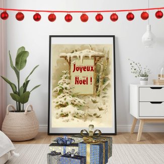 xmas scene with yard sign