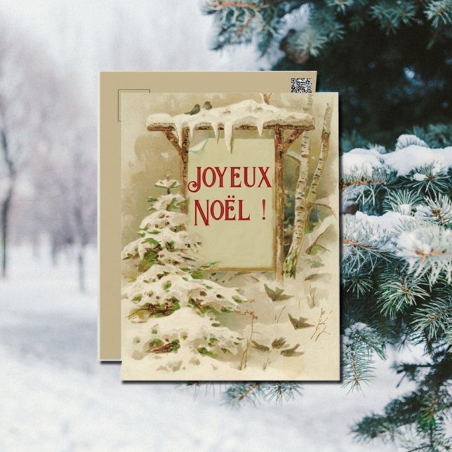 xmas scene with yard sign postcard (Creator Uploaded)