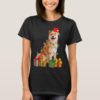 Xmas Shiba Inu Dog Christmas Lights Puppy T-Shirt