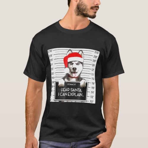 Xmas Siberian Husky Lover Santa Hat Dog Christmas T_Shirt