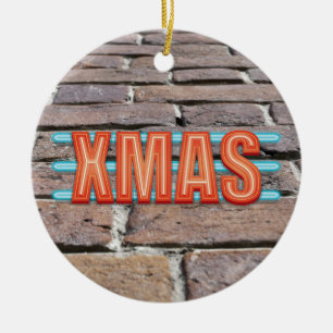 XMAS Sign Ceramic Ornament