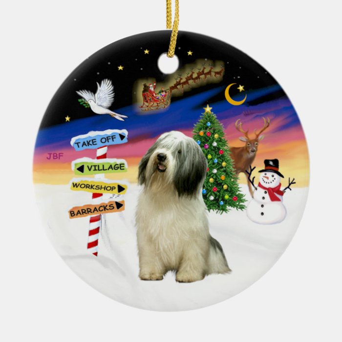 Xmas Signs   Polish Lowland Sheepdog Christmas Tree Ornaments