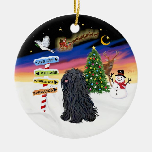 Xmas Signs - Puli Ceramic Ornament (Front)