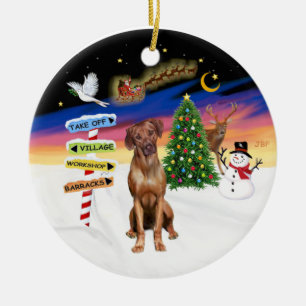 Xmas Signs - Rhodesian Ridgeback Ceramic Ornament