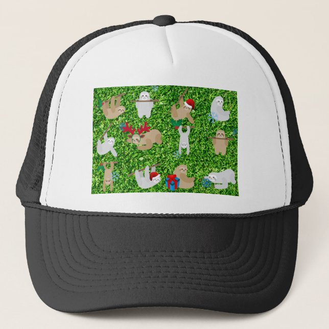 xmas sloth trucker hat (Front)