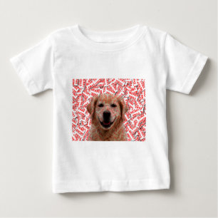 Xmas Smiling Golden Retriever Dog Baby T-Shirt