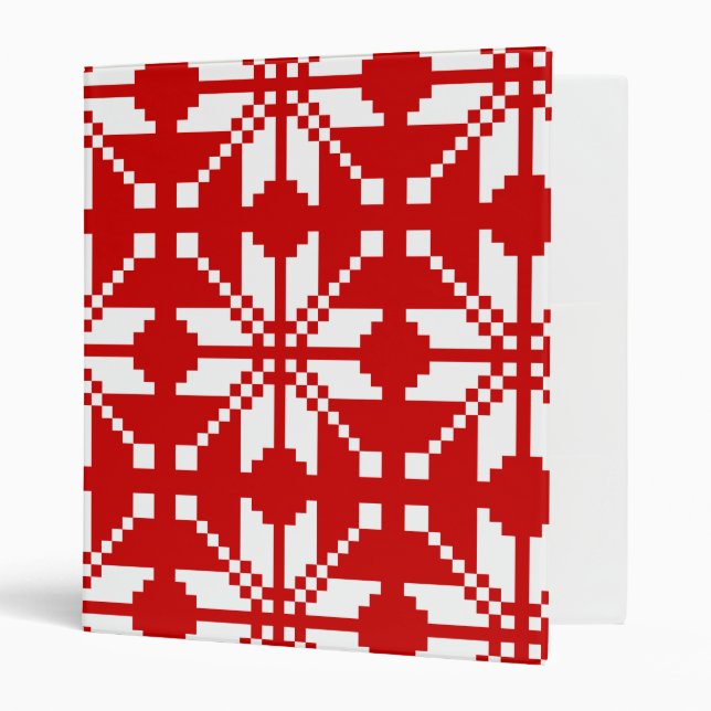 Xmas Snowflake Christmas Pattern 3 Ring Binder (Front/Inside)