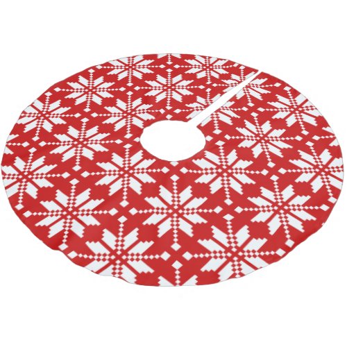 Xmas Snowflake Christmas Pattern Brushed Polyester Tree Skirt