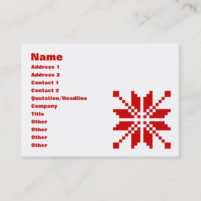Xmas Snowflake Christmas Pattern Business Card (Front)