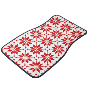 Xmas Snowflake Christmas Pattern Car Mat