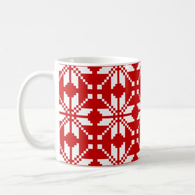 Xmas Snowflake Christmas Pattern Coffee Mug (Left)