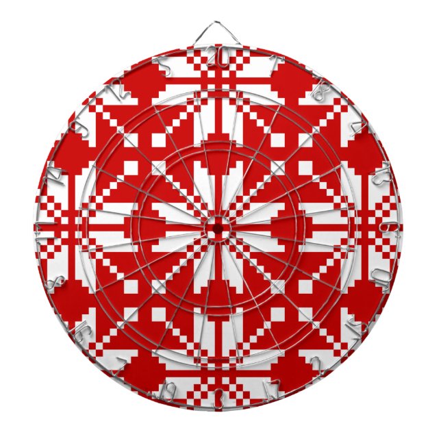 Xmas Snowflake Christmas Pattern Dartboard With Darts (Front)