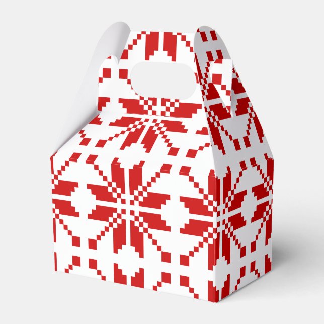 Xmas Snowflake Christmas Pattern Favor Boxes (Front Side)
