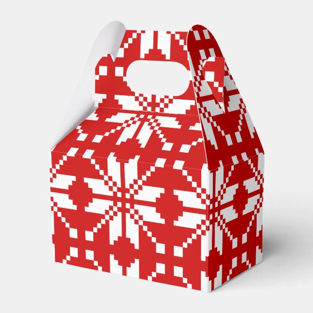 Xmas Snowflake Christmas Pattern Favor Boxes (Front Side)