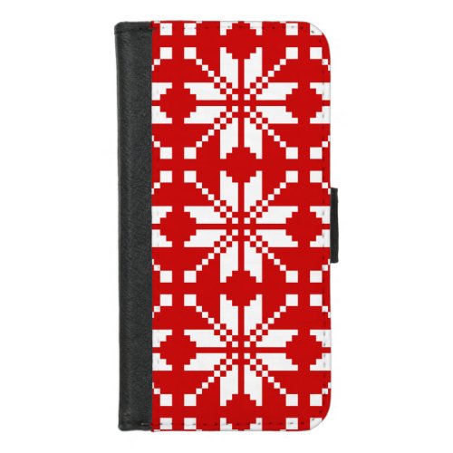 Xmas Snowflake Christmas Pattern iPhone 87 Wallet Case