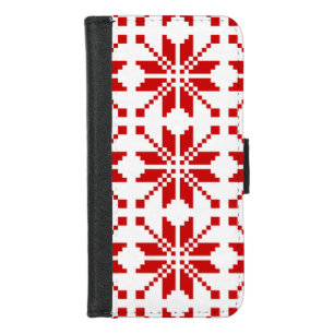 Xmas Snowflake Christmas Pattern iPhone 8/7 Wallet Case