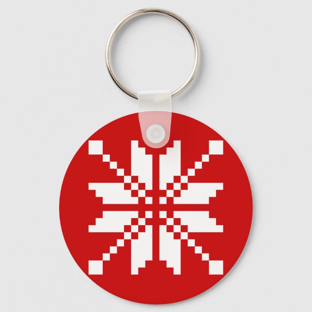 Xmas Snowflake Christmas Pattern Keychain (Front)