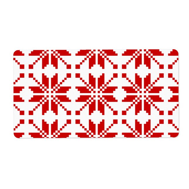 Xmas Snowflake Christmas Pattern Label (Front)