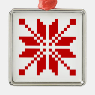 Xmas Snowflake Christmas Pattern Metal Ornament