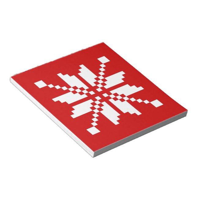Xmas Snowflake Christmas Pattern Notepad (Angled)