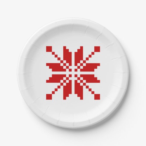 Xmas Snowflake Christmas Pattern Paper Plates
