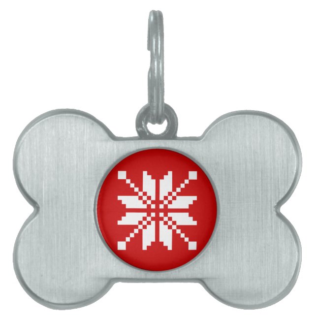 Xmas Snowflake Christmas Pattern Pet ID Tag (Front)