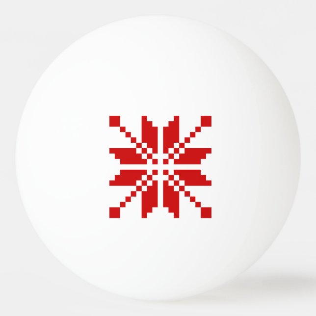 Xmas Snowflake Christmas Pattern Ping-Pong Ball (Front)