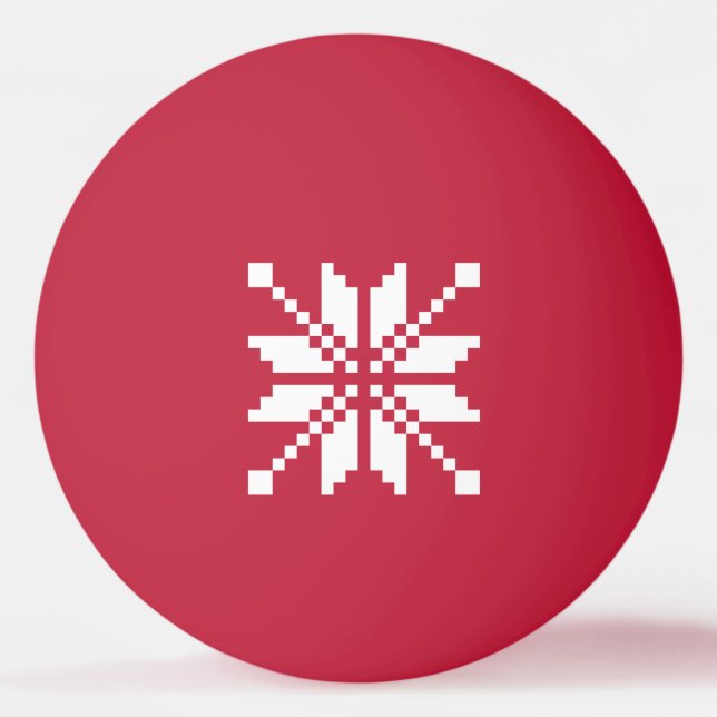 Xmas Snowflake Christmas Pattern Ping-Pong Ball (Front)