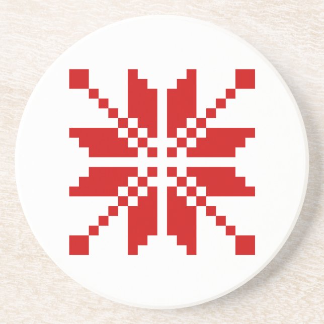 Xmas Snowflake Christmas Pattern Sandstone Coaster (Front)