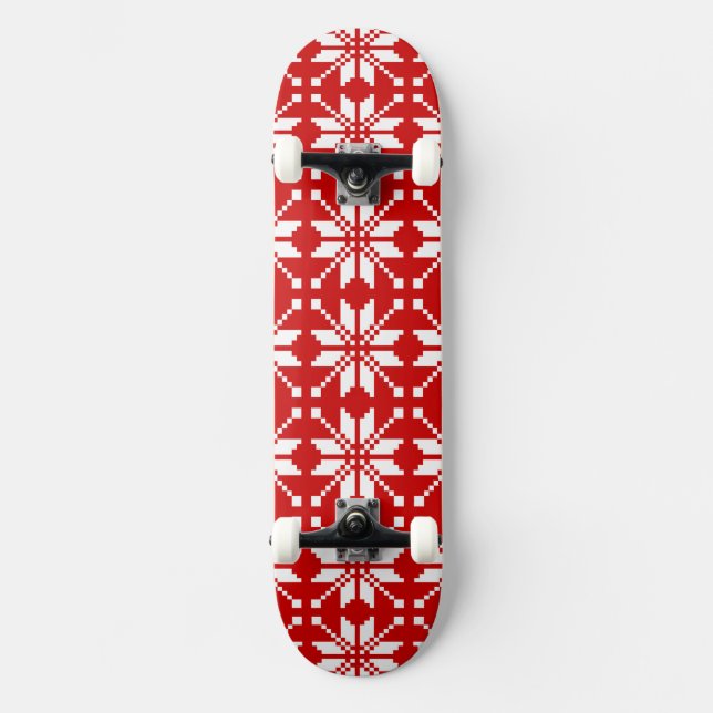 Xmas Snowflake Christmas Pattern Skateboard Deck (Front)