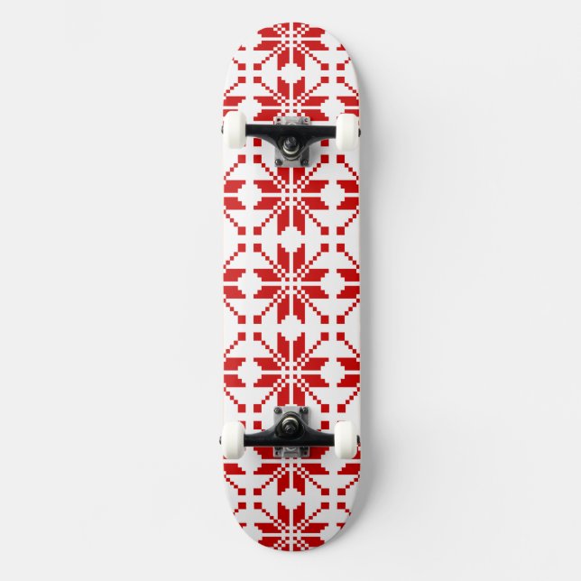 Xmas Snowflake Christmas Pattern Skateboard Deck (Front)
