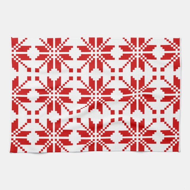 Xmas Snowflake Christmas Pattern Towel (Horizontal)