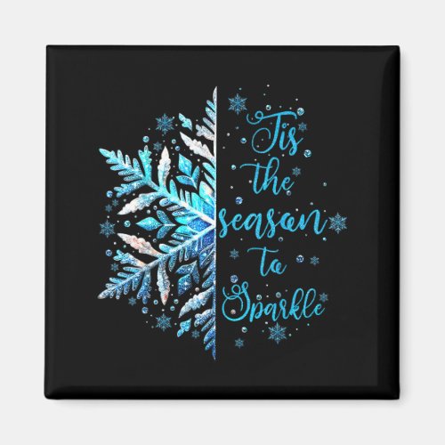 Xmas Snowflake Tis The Season Cozy Season Merry Ch Magnet