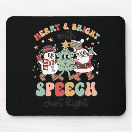 Xmas Speech Therapy Merry And Bright With Speech J Mouse Pad