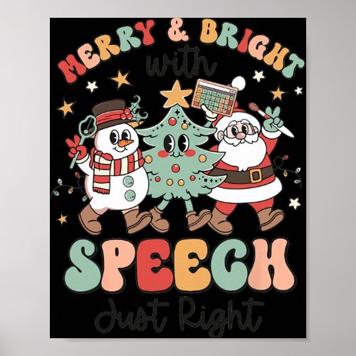 Xmas Speech Therapy Merry And Bright With Speech J Poster