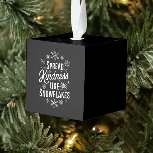 Xmas Spread Kindness Like Snowflakes Christmas  Cube Ornament (Tree)