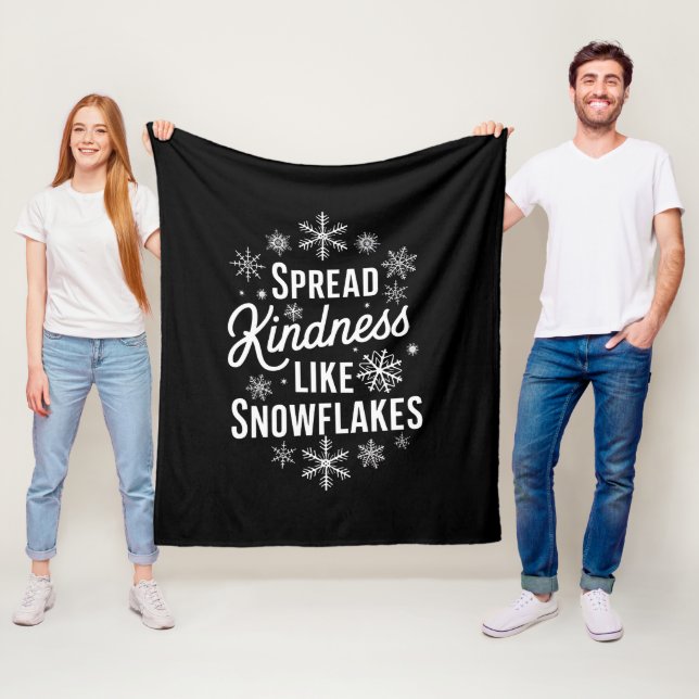 Xmas Spread Kindness Like Snowflakes Christmas  Fleece Blanket (In Situ)