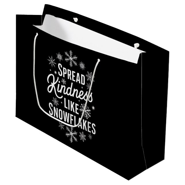 Xmas Spread Kindness Like Snowflakes Christmas  Large Gift Bag (Front Angled)