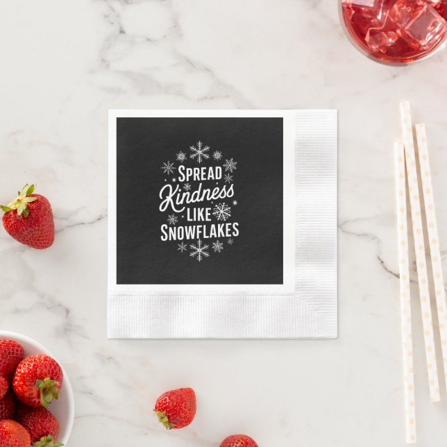 Xmas Spread Kindness Like Snowflakes Christmas  Napkins (Insitu)