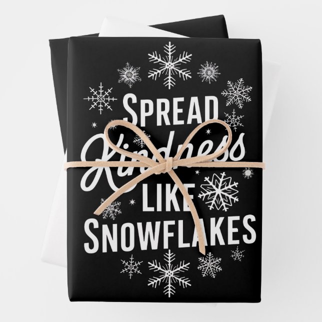 Xmas Spread Kindness Like Snowflakes Christmas  Wrapping Paper Sheets (In situ)