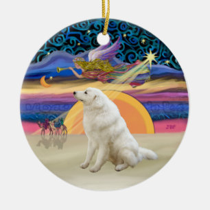 Xmas Star - Kuvasz #2 Ceramic Ornament